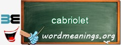 WordMeaning blackboard for cabriolet